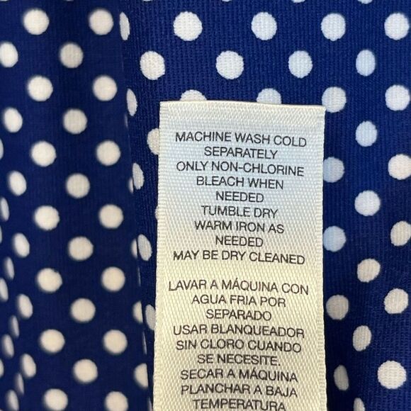 CHICO'S Tank Top Women's Size 2 Blue White Sleeveless Polka Dot Scoop Layering - Picture 6 of 13